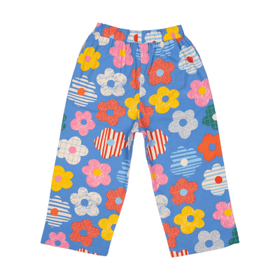 Girls Happy Flowers Wide Leg Pants