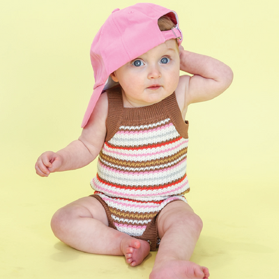 Organic Sunshine Stripe Knit Romper