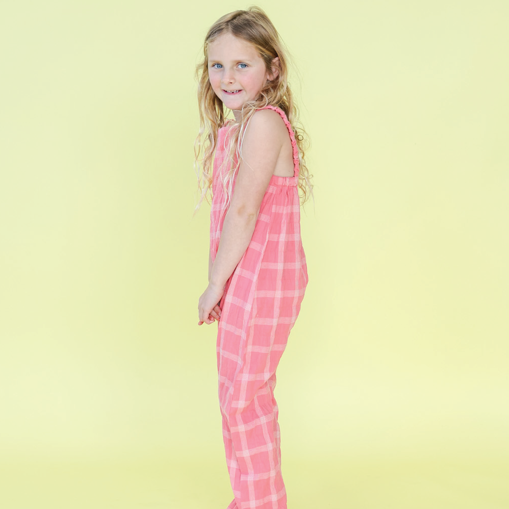 Cotton Check Playsuit