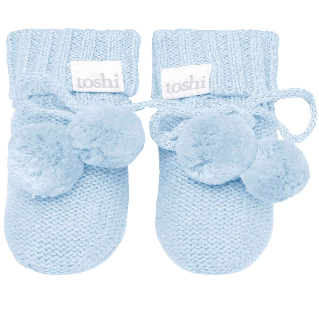 Baby Organic Booties Marley Bluebird