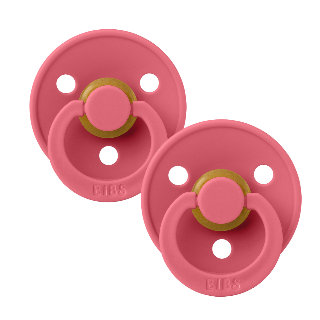 Bibs Dummies Round 2pk Coral
