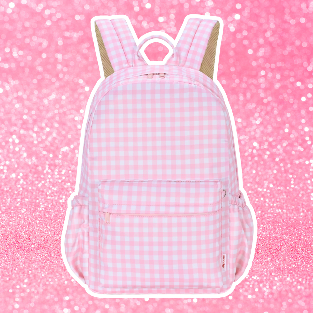 Pink Gingham Junior Kindy/School Backpack