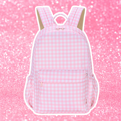 Pink Gingham Junior Kindy/School Backpack