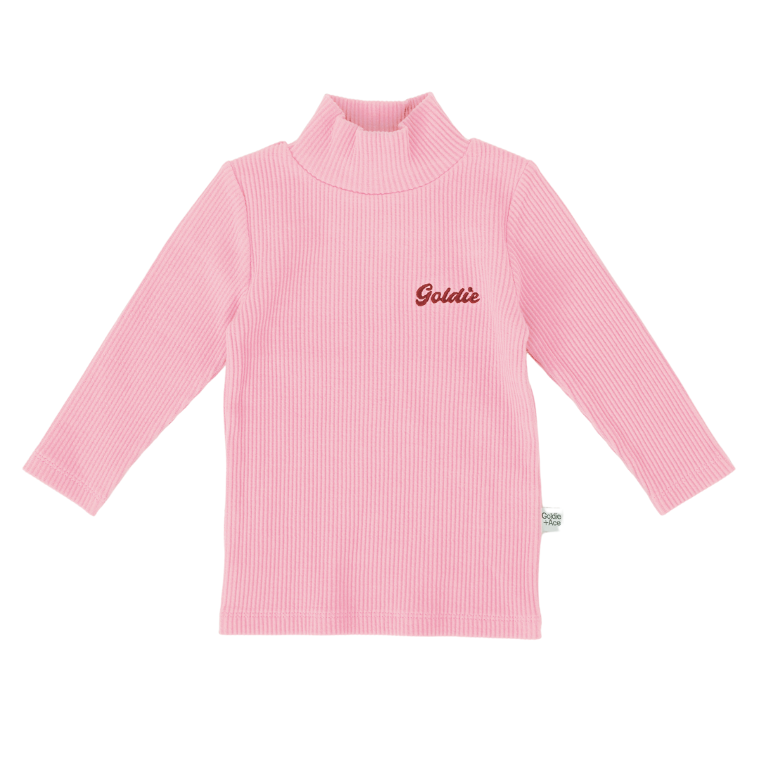 Girls Embroidered Rib Skivvy Sweet Pea
