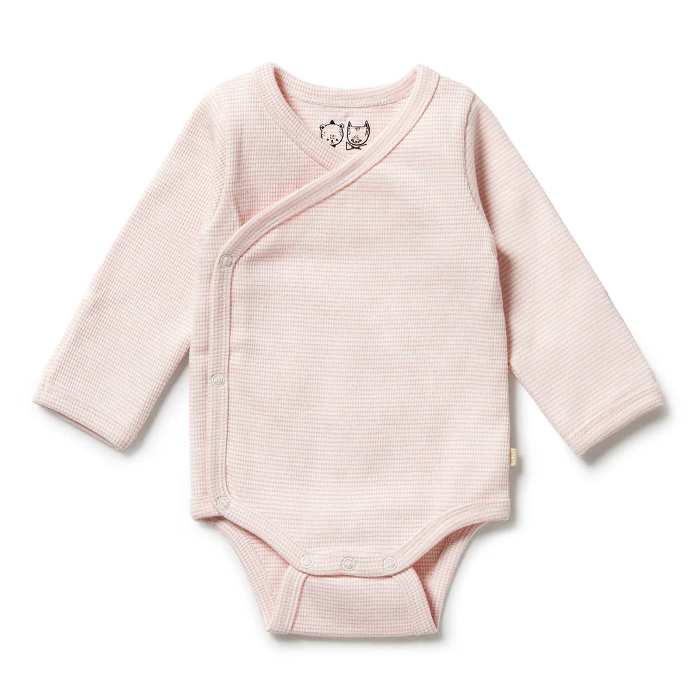 Baby Girls Rib Kimono Stripe Cantaloupe