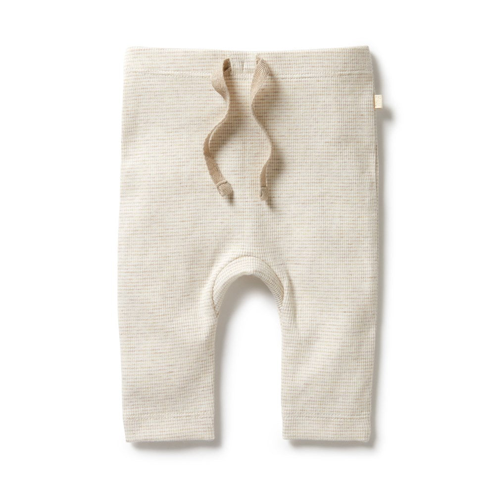 Baby Rib Leggings Stripe Oatmeal