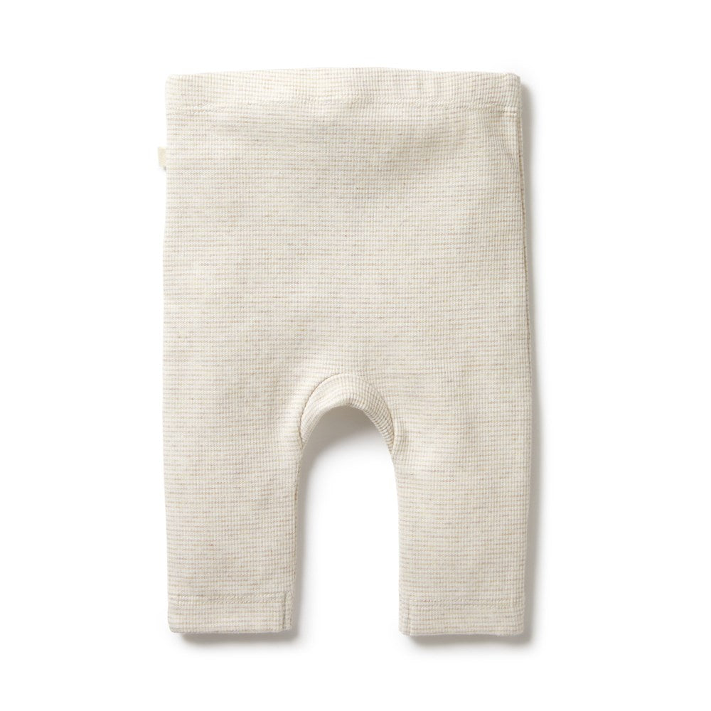 Baby Rib Leggings Stripe Oatmeal