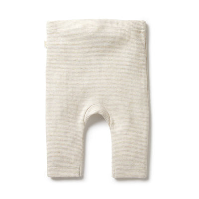 Baby Rib Leggings Stripe Oatmeal
