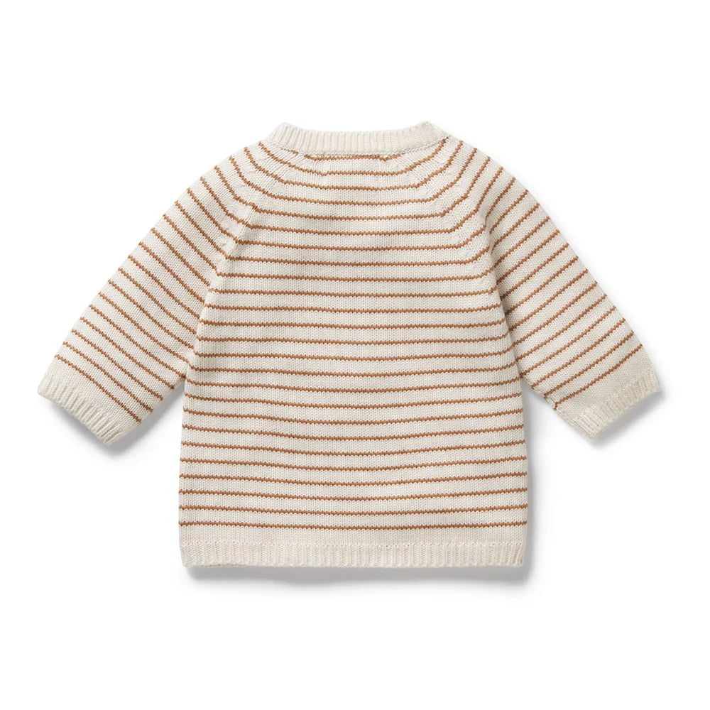 Baby Kimono Cardigan Cinnamon Stripe