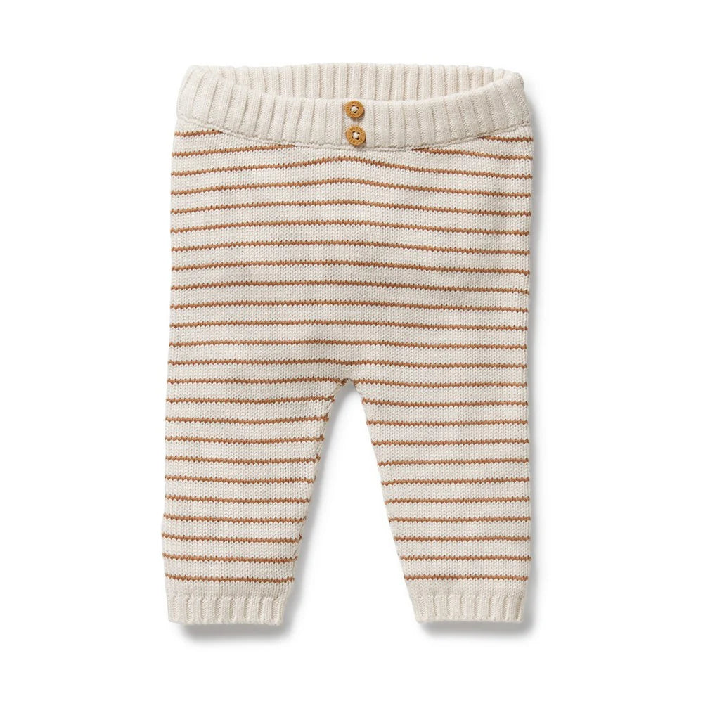 Baby Knit Legging Cinnamon Stripe