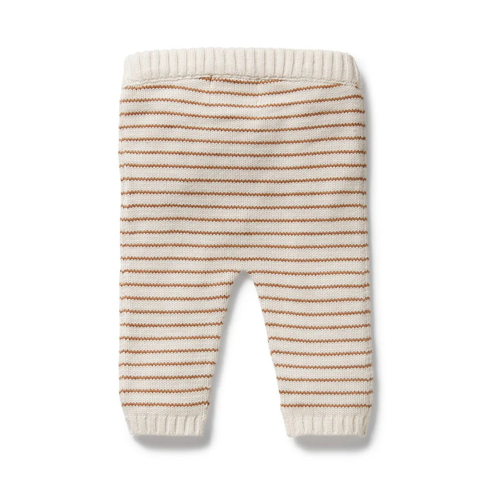 Baby Knit Legging Cinnamon Stripe