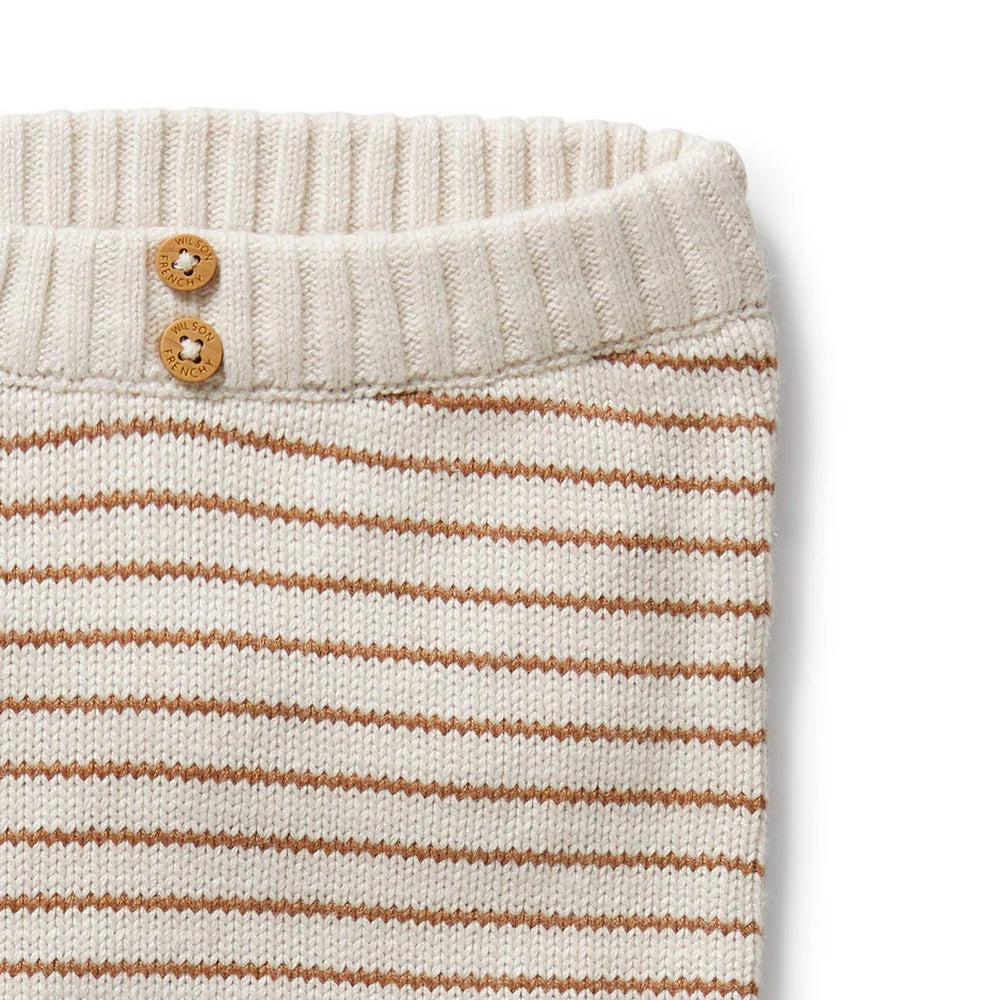 Baby Knit Legging Cinnamon Stripe