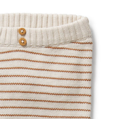 Baby Knit Legging Cinnamon Stripe