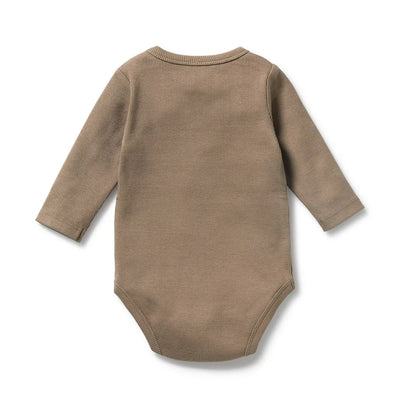 Baby Boys Rib Bodysuit Walnut