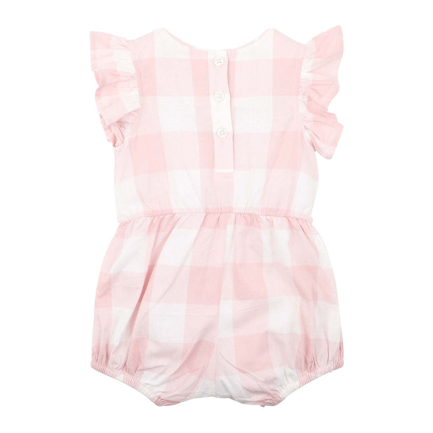 Bebe Baby Girls Lara Embroidered Check Romper