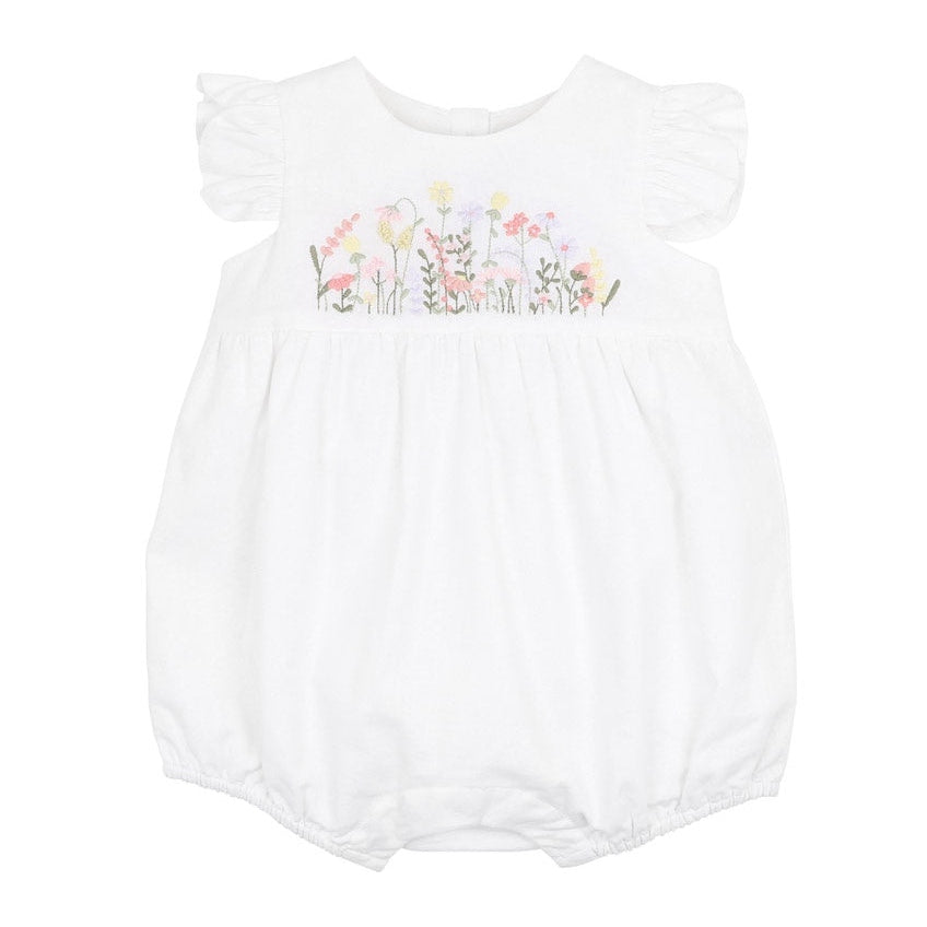 Bebe Girls Florence Hand Embroidered Romper