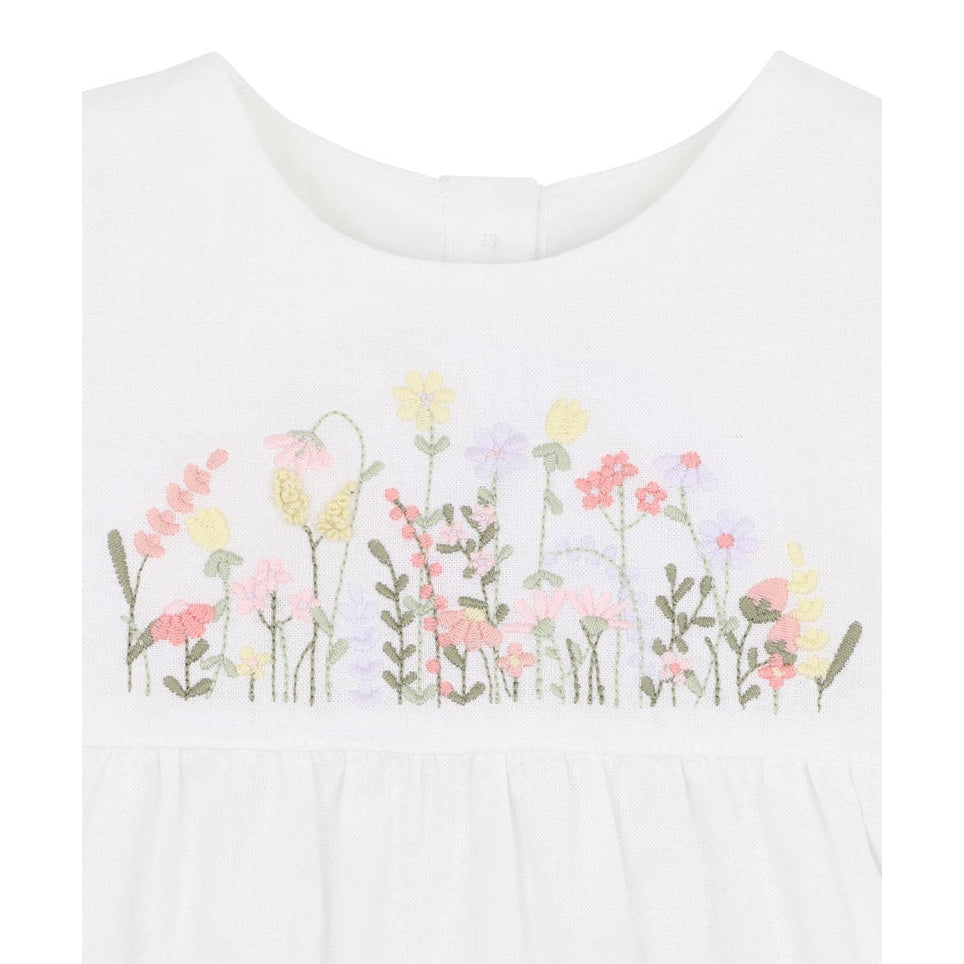 Bebe Girls Florence Hand Embroidered Romper