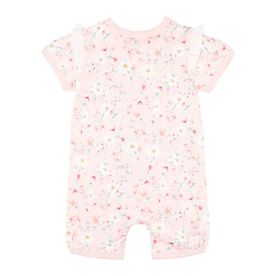 Bebe Baby Girls Zoe Print SS Zip Romper