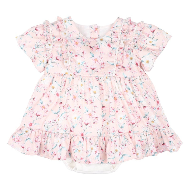 Bebe Baby Girls Zoe Print SS Overlay Dress