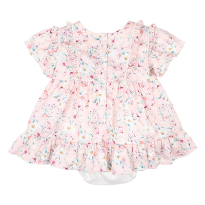 Bebe Baby Girls Zoe Print SS Overlay Dress