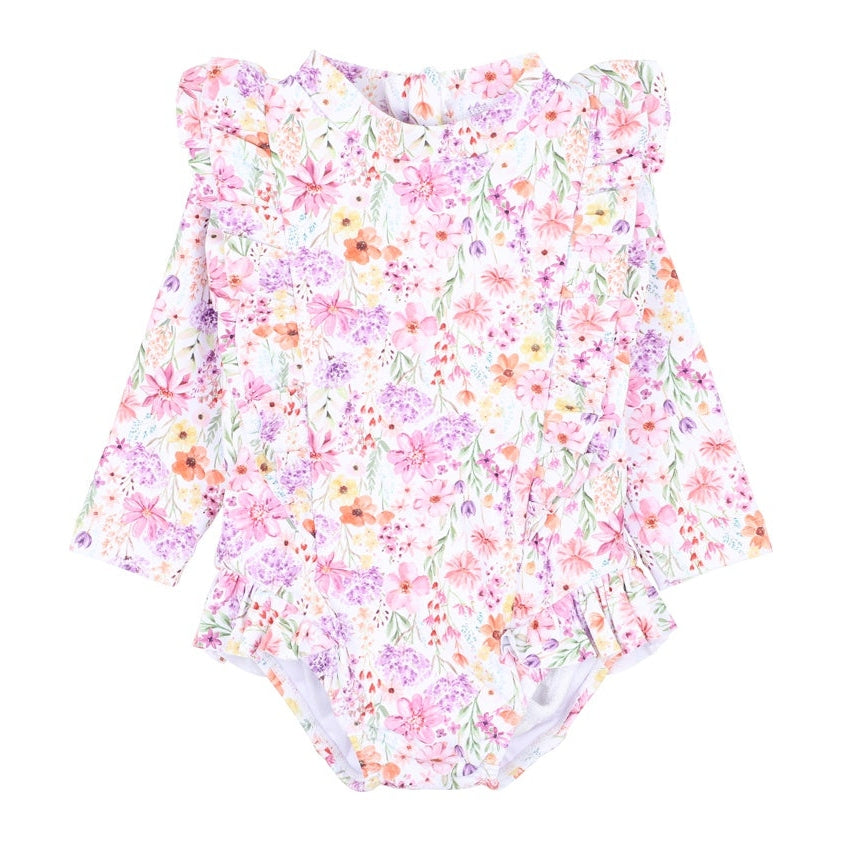 Bebe Swim Nadia Print LS Sunsuit