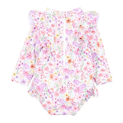 Bebe Swim Nadia Print LS Sunsuit