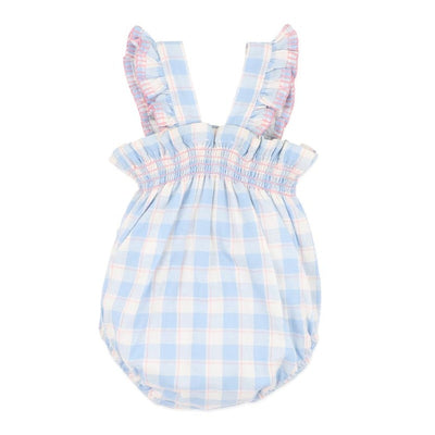 Bebe Baby Girls Bonnie Check Organic Romper