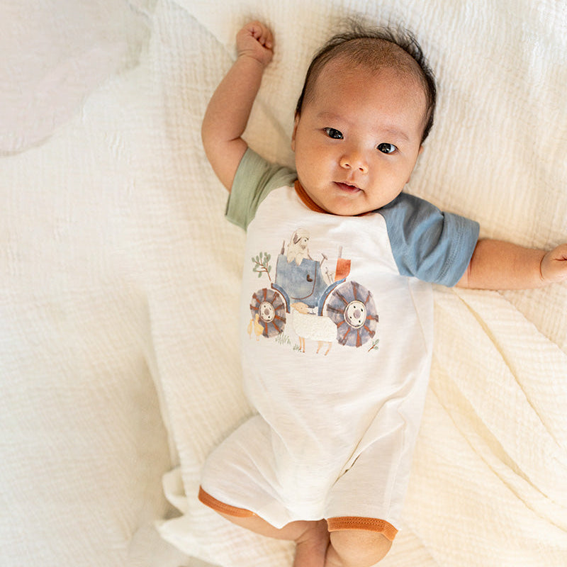 Bebe Baby Boys Clayton Farm Romper