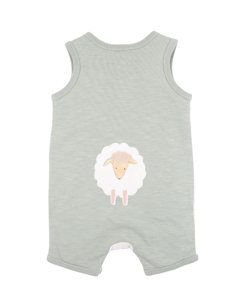 Bebe Baby Boys Clayton Print Sheep Romper