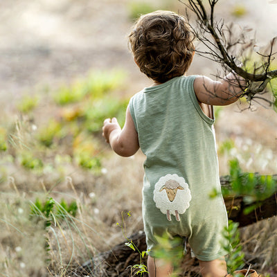 Bebe Baby Boys Clayton Print Sheep Romper