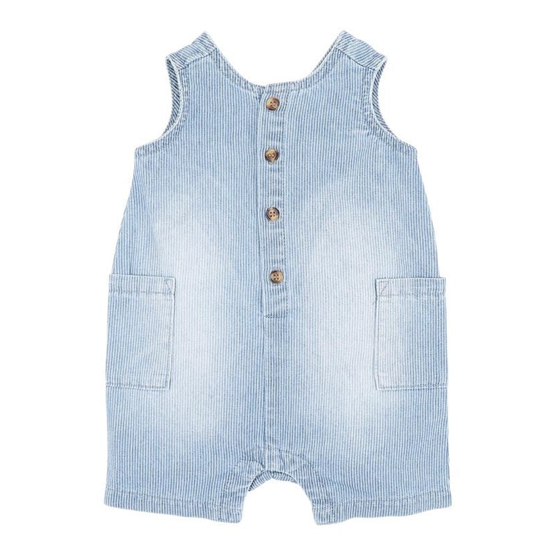 Bebe Baby Boys Clayton Stripe Denim Romper