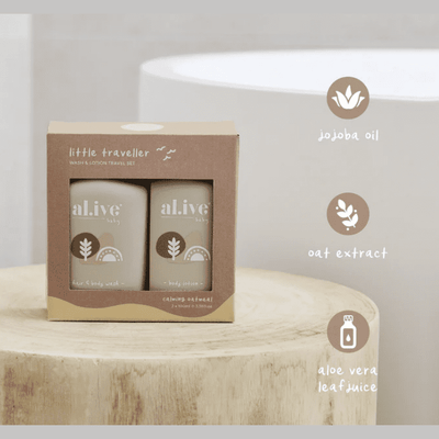 Baby Little Traveller Set Calming Oatmeal