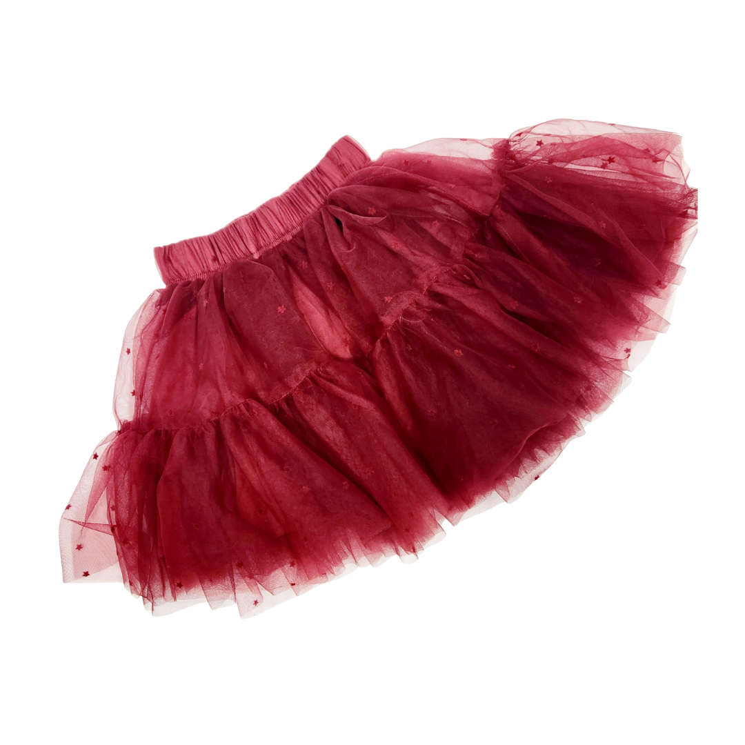 Girls Red Star Tulle Skirt