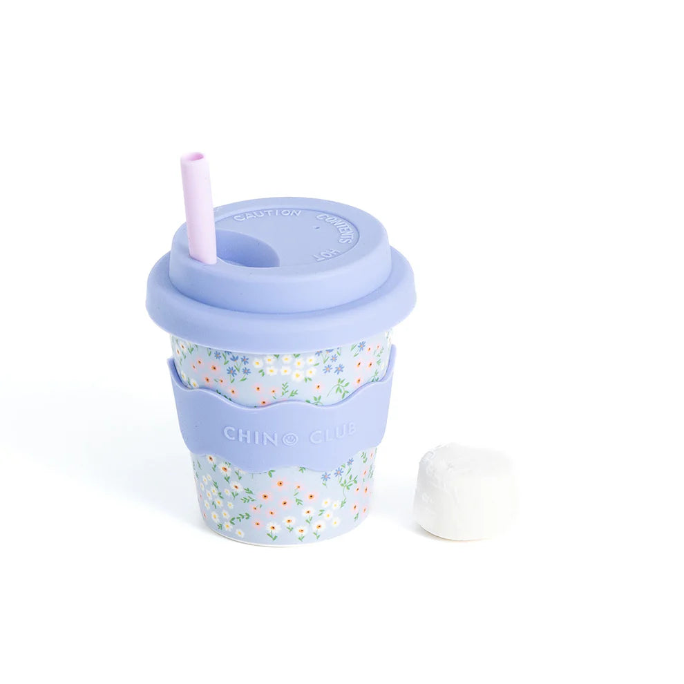 Babychino Cup 4oz Blue Floral