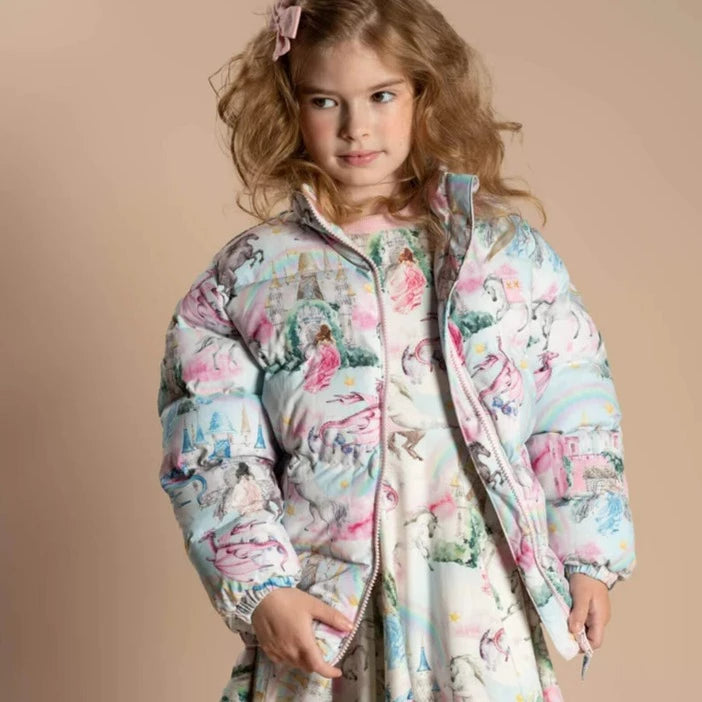 rock your baby Girls Fairy Tales Puff Padded Jacket with Lining