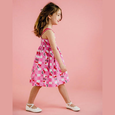 Girls Gingham Picnic Woven Dress