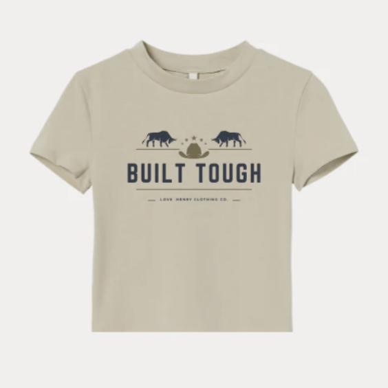 Boys Built Tough Tee - Tan