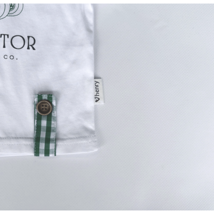 Baby Boys Green Tractor Tee - White