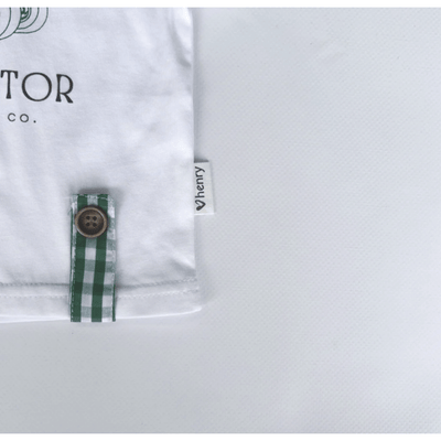 Baby Boys Green Tractor Tee - White