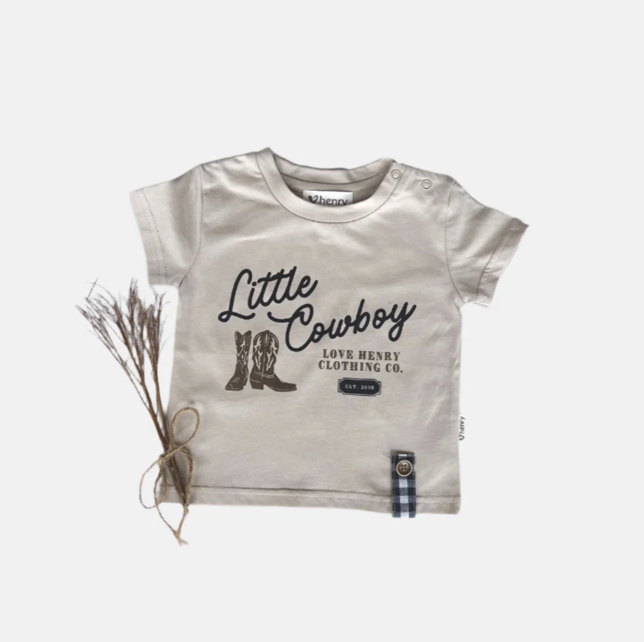 Baby Boys Little Cowboy Tee - Tan