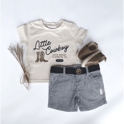 Baby Boys Little Cowboy Tee - Tan