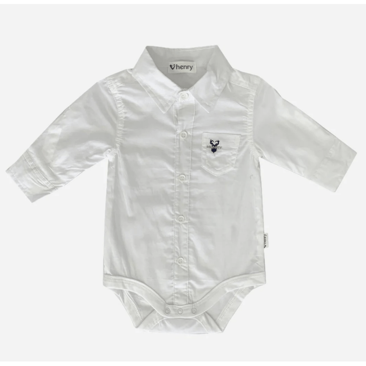 Baby Boys Dress Shirt Romper - White