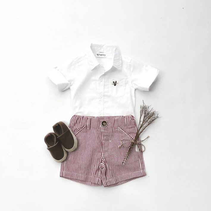Baby Boys Dress Shirt Romper - White