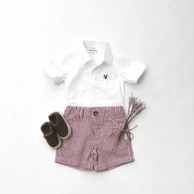 Baby Boys Dress Shirt Romper - White