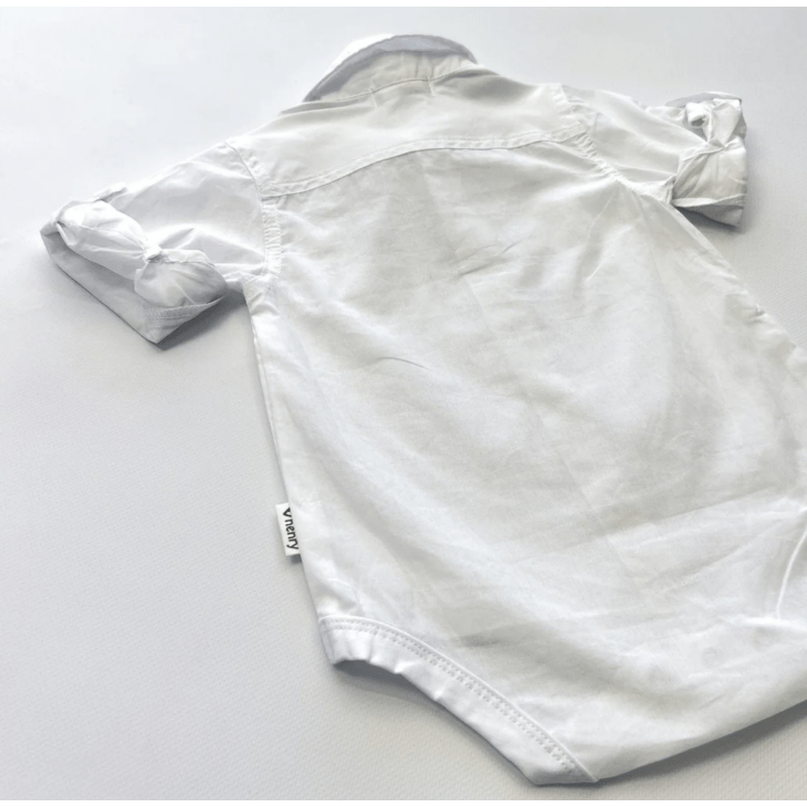 Baby Boys Dress Shirt Romper - White