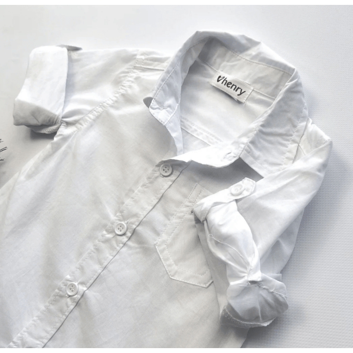 Baby Boys Dress Shirt Romper - White