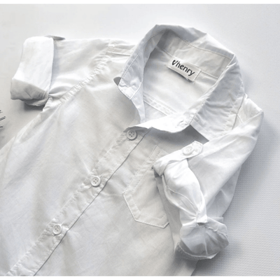 Baby Boys Dress Shirt Romper - White