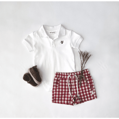 Baby Boys Sonny Check Short - Red Check