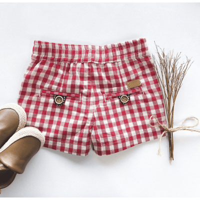 Baby Boys Sonny Check Short - Red Check