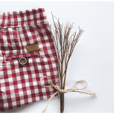 Baby Boys Sonny Check Short - Red Check